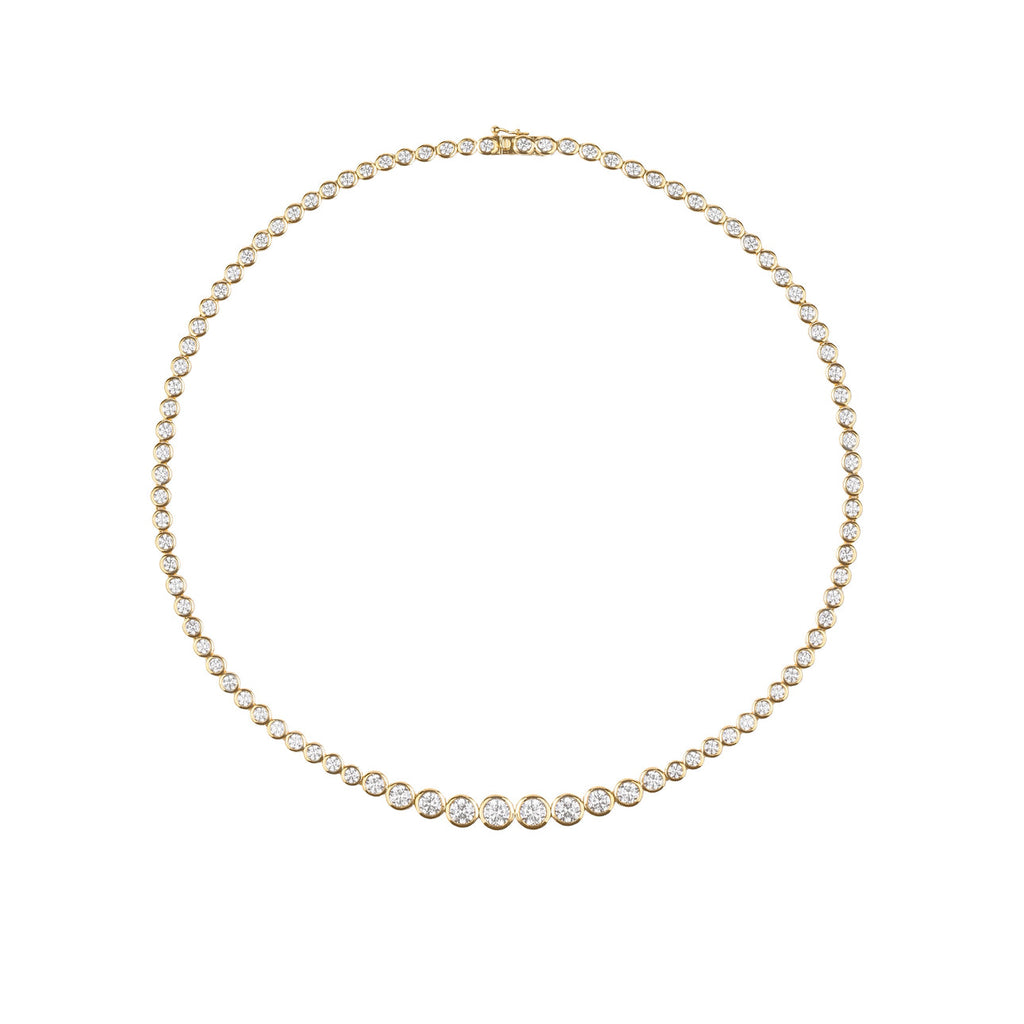 Graduated Diamond Bezel Tennis Necklace