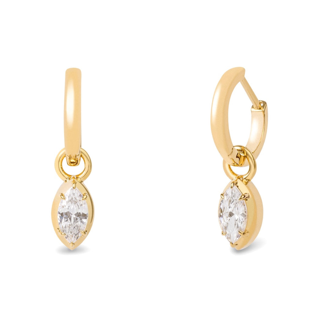 Hoop Earring with Marquise Diamond