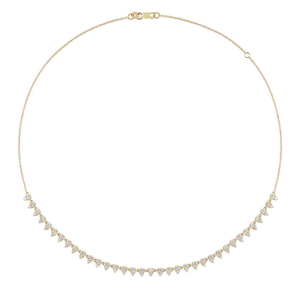diamond pear shape tennis necklace